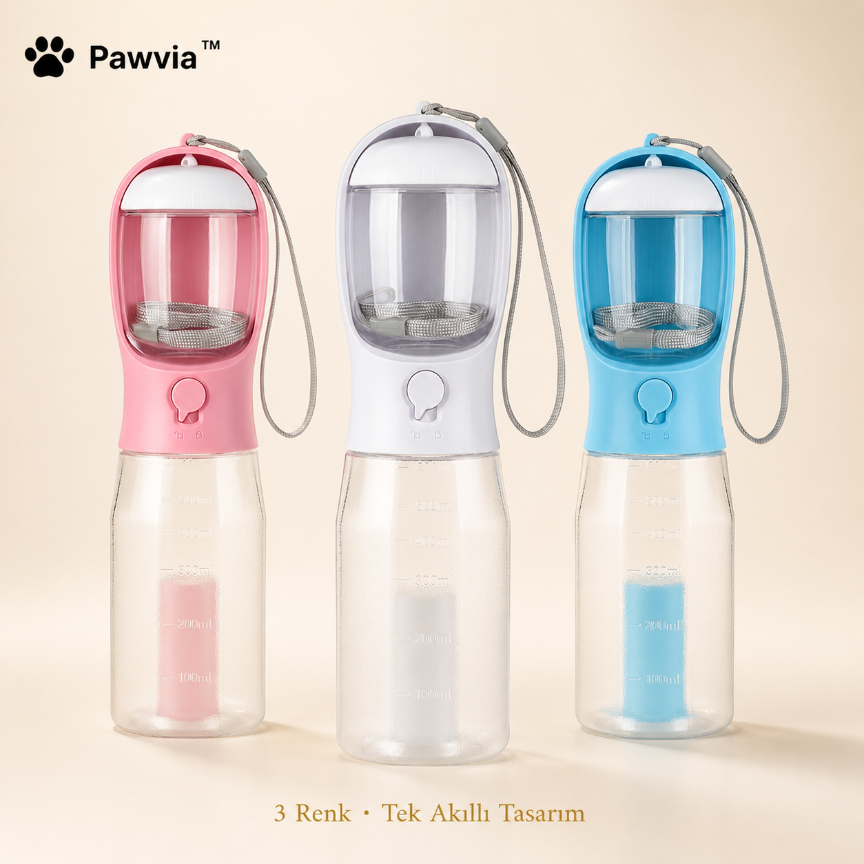 Pawvia™ GoBottle | 3’ü 1 Arada Seyahat Suluğu