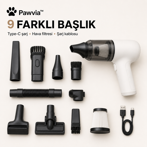Pawvia™ AirMate Pro | Kedi & Köpek Mini Tüy Toplama Süpürgesi