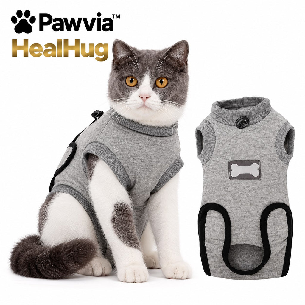 Pawvia™ HealHug | Ameliyat Sonrası Kedi Koruma Tulumu