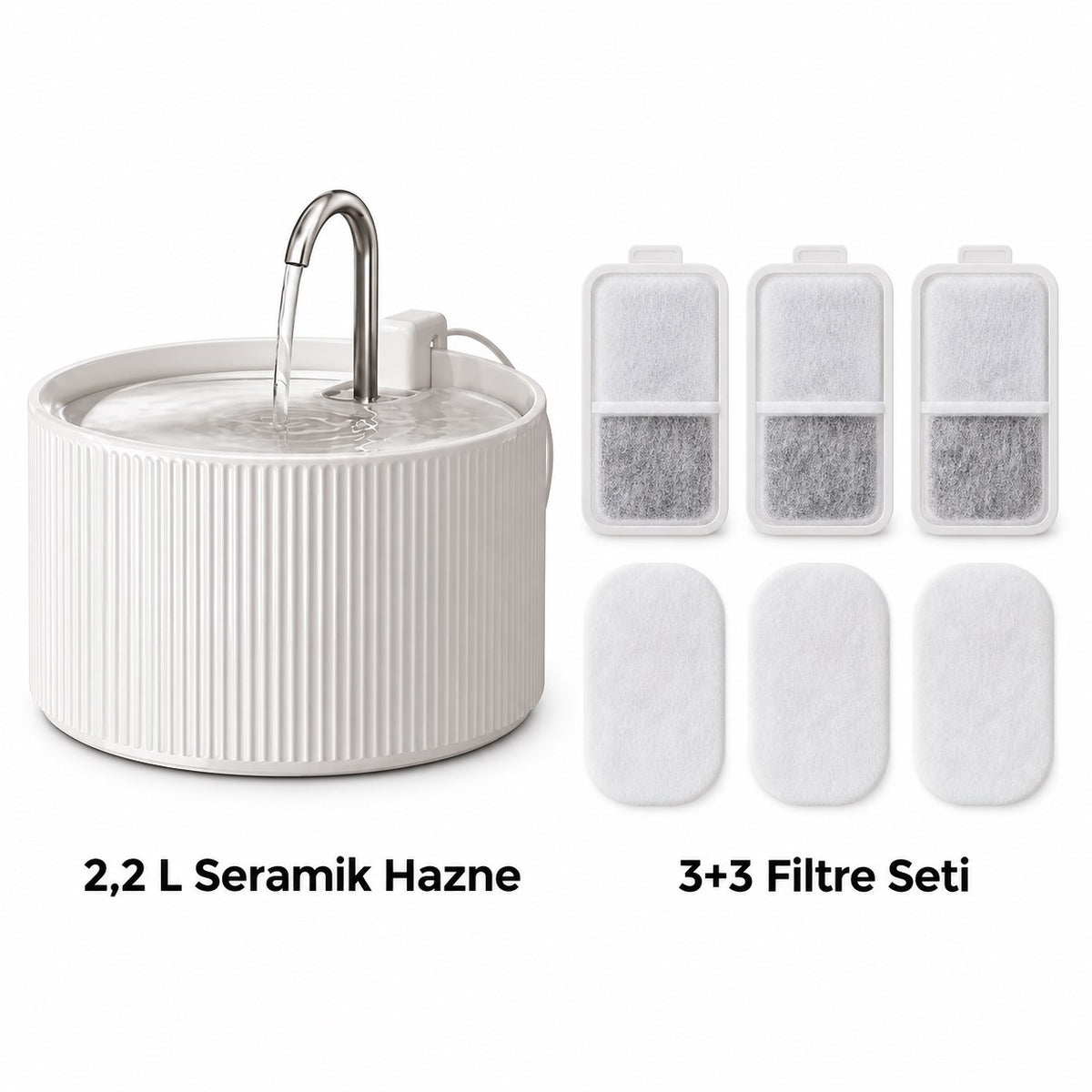 Pawvia™ CeramicFlow | Seramik Filtreli Evcil Hayvan Su Pınarı