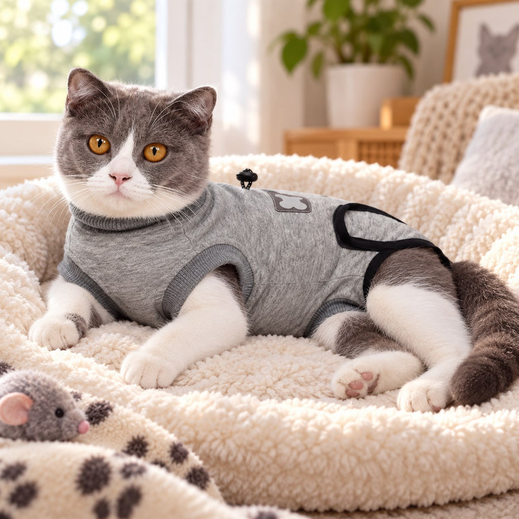 Pawvia™ HealHug | Ameliyat Sonrası Kedi Koruma Tulumu