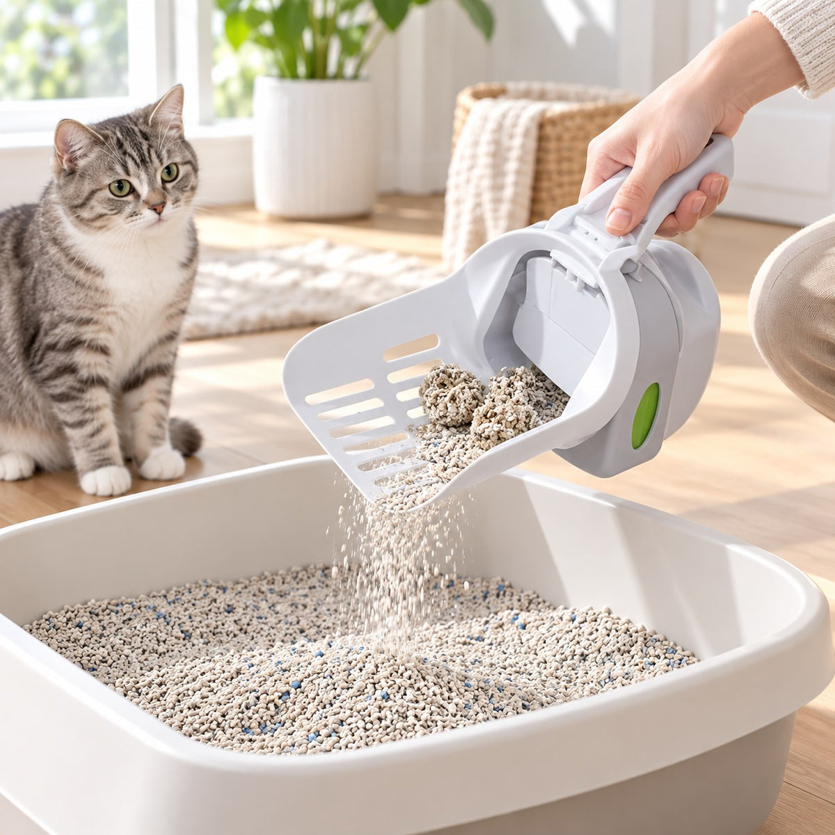 Pawvia™ CleanDock | Hazneli Kedi Kumu Küreği