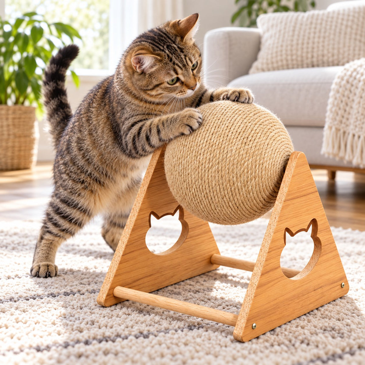 Pawvia™ SpinSisal | Döner Toplu Kedi Tırmalama Oyuncağı