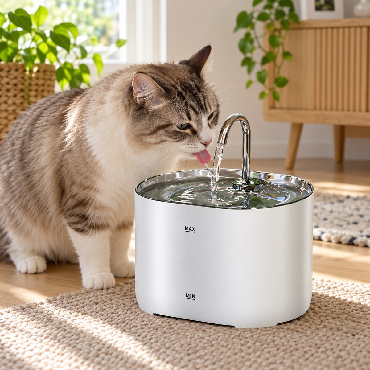 Pawvia™ LoopFlow | Sensörlü Alaşım Musluklu Evcil Hayvan Su Pınarı