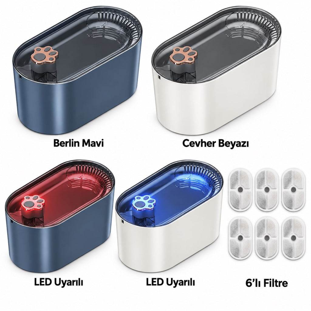 Pawvia™ AquaNest | 3 L Filtreli Evcil Hayvan Su Pınarı