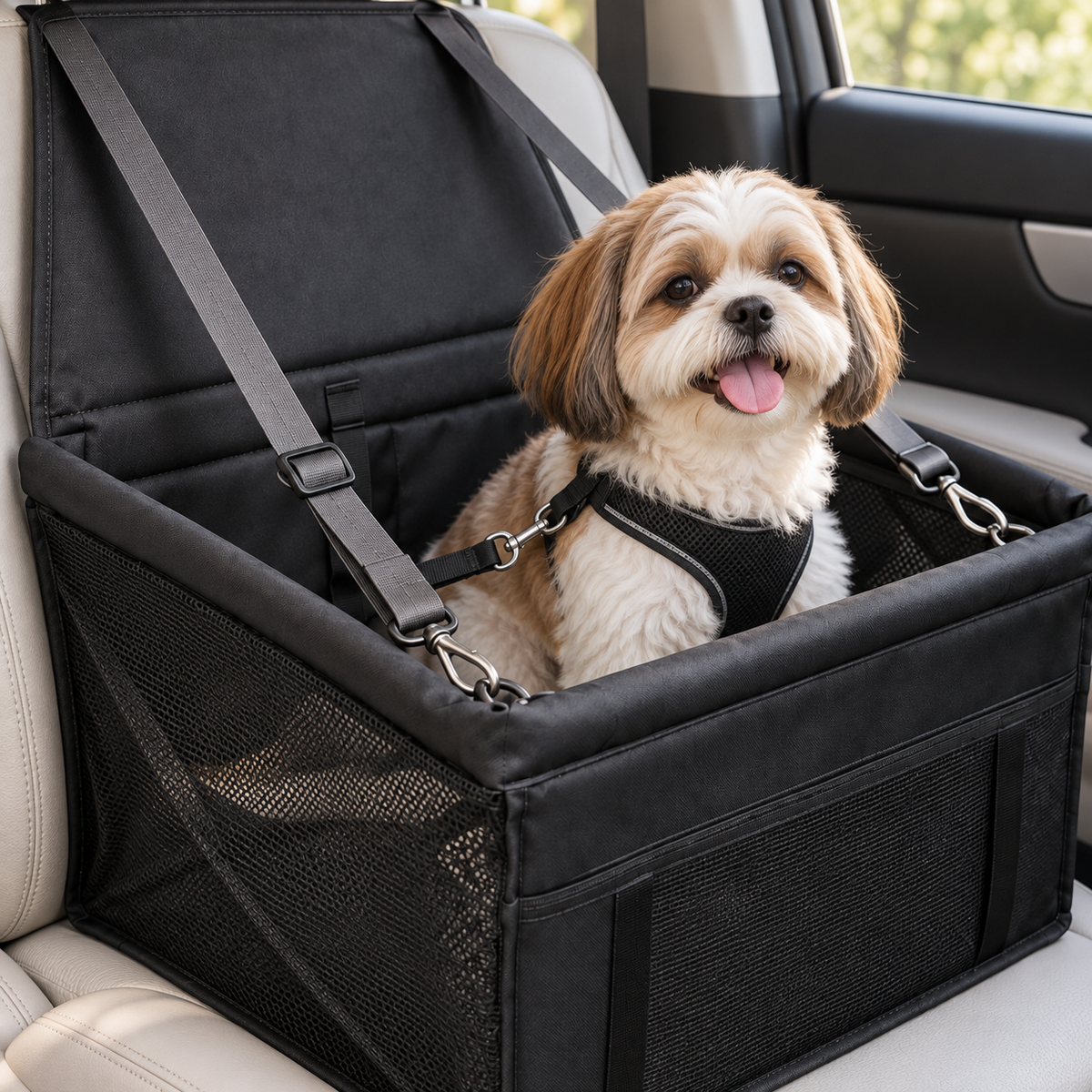 Pawvia™ CozyRide | Fileli Evcil Hayvan Araç Koltuğu