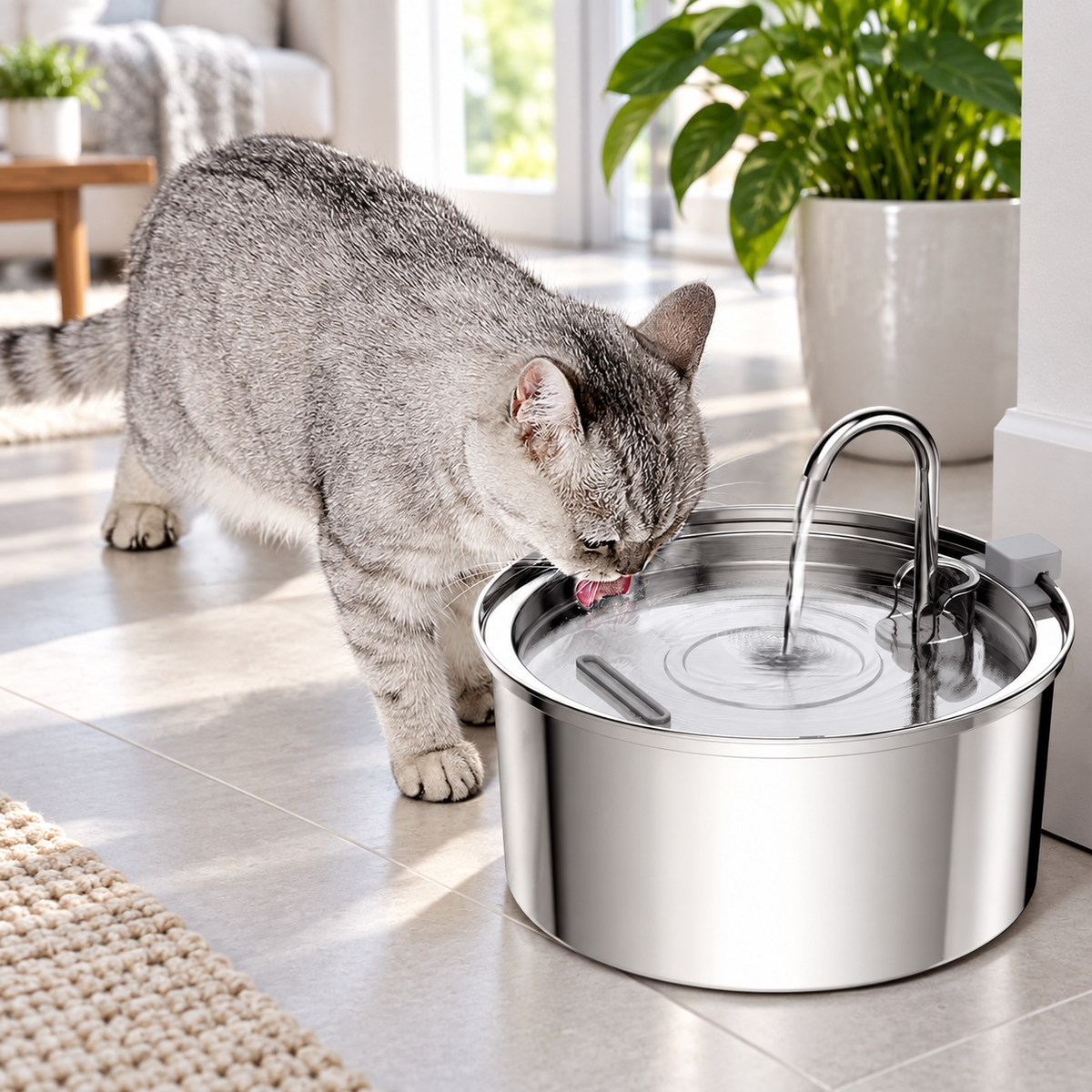 Pawvia™ SteelSpring | 3,2 L Paslanmaz Çelik Evcil Hayvan Su Pınarı